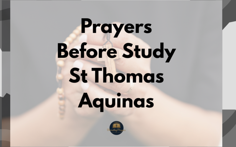 Prayers Before Study St Thomas Aquinas